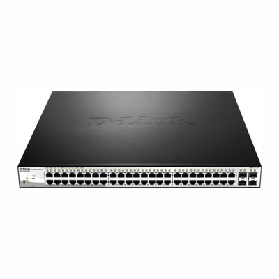 D-Link PoE+ Switch, 48 52 Port Smart Managed Layer 2+ Gigabit Ethernet with 4 Gigabit RJ45/SFP Combo Ports and 370W PoE Budget (DGS-1210-52MP)