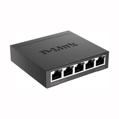 D-Link 5 Port Gigabit Unmanaged Metal Desktop Switch, Plug and Play (DGS-105)