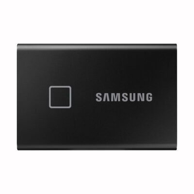 SAMSUNG T7 Touch Portable SSD – 1 TB – USB 3.2 Gen.2 External SSD Metallic Black (MU-PC1T0K/WW)