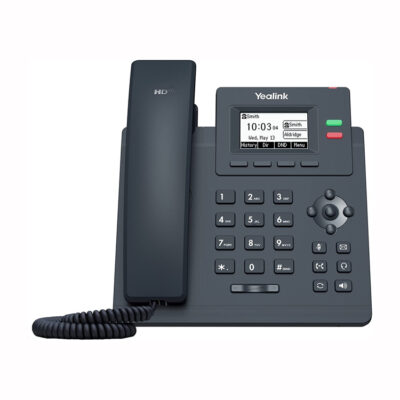 Yealink SIP-T31P Entry-level IP Power over Ethernet Corded Phone with 2 Lines, HD Voice and 2.3 Inch Graphical LCD Display with Backlight (132 x 64 Pixel) – Black