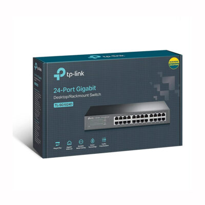 TP Link TL SG1024D 24 Port Gigabit Desktop/Rackmount Switch, Plug and Play, Auto MDI/MDIX, Auto Negotiation, Energy Efficient Technology, grey, TL-SG1024D(UK), ‎TL-SG1024D