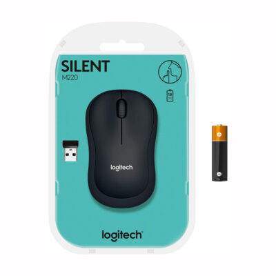 Logitech M220 Wireless Mouse, Silent Buttons, 2.4 GHz with USB Mini Receiver, 1000 DPI Optical Tracking, 18-Month Battery Life, Ambidextrous PC / Mac / Laptop – Noir