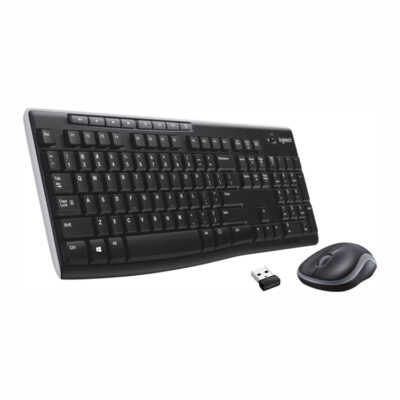Logitech MK270 Wireless Keyboard And Mouse Combo For Windows, 2.4 GHz Wireless, Compact Mouse, 8 Multimedia And Shortcut Keys, For PC, Laptop – Black