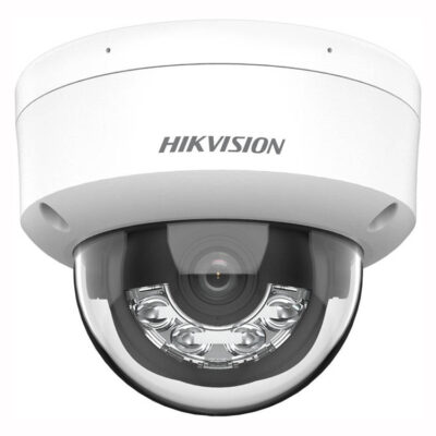 Hikvision 2 MP Smart Hybrid Light Fixed Dome Network Camera, 2.8mm Lens, H.265+ Compression, Built-in Mic, Up to 30M IR Range, Built-in Mic, IP67 Water & Dust Resistant, White | DS-2CD1123G2-LIU