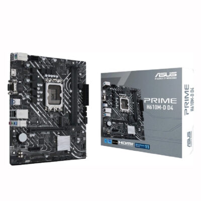 ASUS Prime H610M-D D4 Mic Atx Motherboard, Lga 1700 Socket, Ddr4 Support, Pcie 4.0, 90Mb1A00-M0Eay0