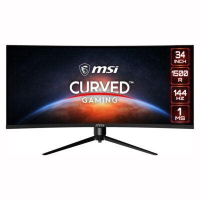 MSI Optix MAG342CQR 34 Inch (86.36 cm) Curved Gaming LCD Monitor – 21:9 UWQHD 3440 x 1440 Pixels, 1ms Response Time/1500R/144Hz/Night Vison/AMD Adaptive Sync/Mystic Light RGB, Black